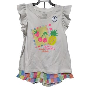 365 Kids By Garanimals 2pc Girls Tropical Set Size 5 NWT